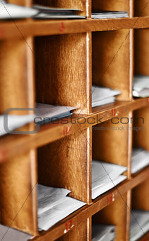 Wood cells with paper for buddhist divination