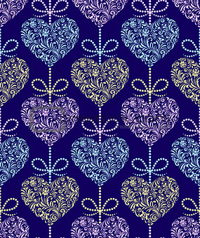 pattern with abstract colorful hearts