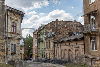 Old run down quarter of Lviv
