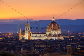 Sunst view of Cathedral Santa Maria del Fiore, Florence