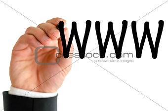 Writing www on virtal screen