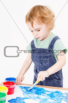cute child making picture