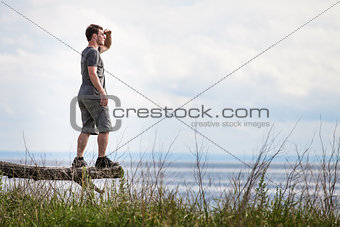 Young Adult in Nature Looking at The View