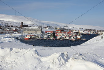 Embankment in snow