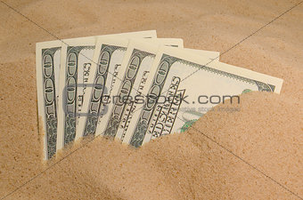 dollars in sand