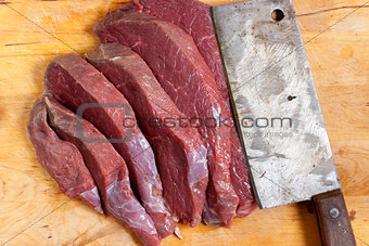 sliced of beef