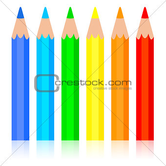 Set of colored pencil, vector illustration.