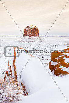 winter Merrick Butte, Monument Valley National Park, Utah-Arizon