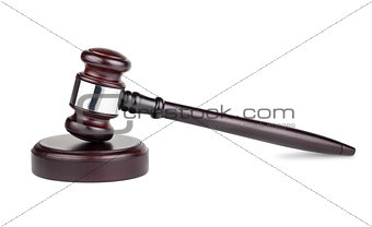 Judges brown wooden gavel