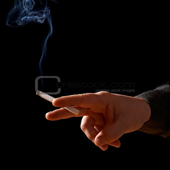 Cigarette In Hand On black