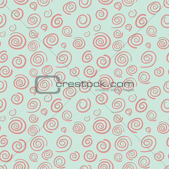 Curls seamless vector pattern in old-fashioned style