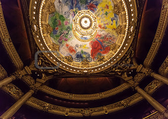 painted roof at the Opera de Paris, Palais Garnier.