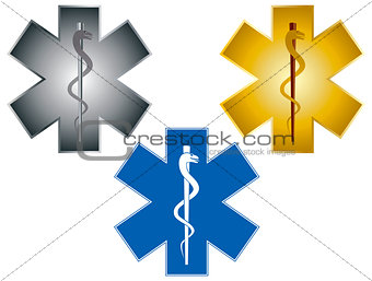 Star of Life Rod of Asclepius Illustration