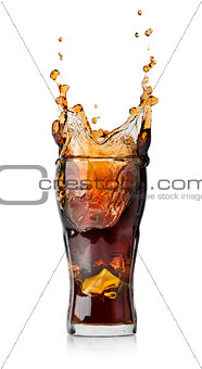 Cola drink with splash