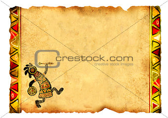 Old parchment with African traditional patterns