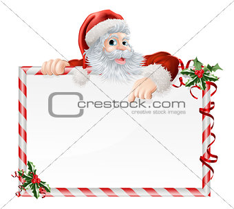 Santa Claus Cartoon Sign