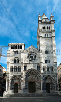 the romanic Cathedral of Genoa, Italy