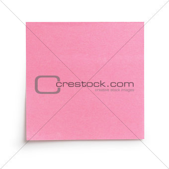 pink sticky note with shadow