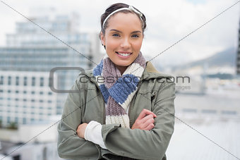 Attractive woman crossing her arms