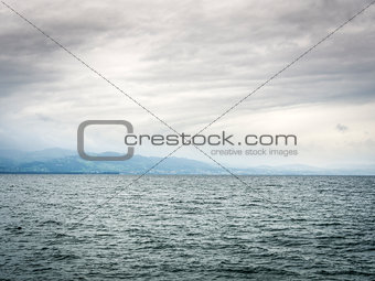 Lake Bodensee with dark clouds