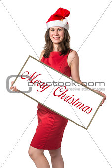Santa Claus woman with Merry Christmas