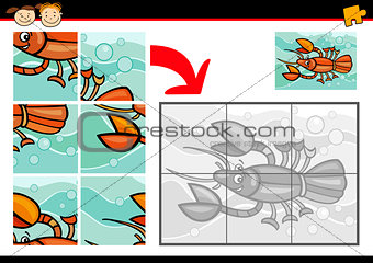 cartoon crayfish jigsaw puzzle game