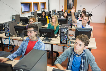 Students in the college computer room