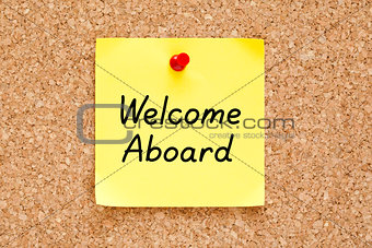 Welcome Aboard Sticky Note