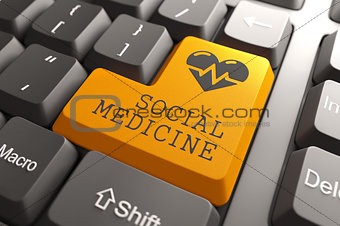 Keyboard Social Medicine Orange Button.