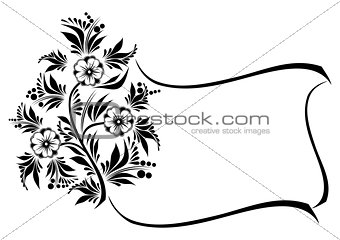 Abstract floral branch with frame