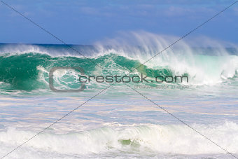 Big Wave Breaking in Hawaii