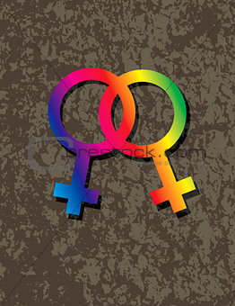 Female Lesbian Gender Symbols Interlocking Illustration