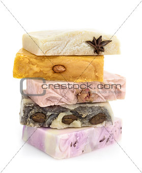 Pieces of handmade soap \ isolated on white