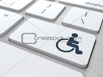  White Keyboard with Disabled Icon Button.