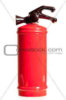 red ceramic decanter in the form of a fire extinguisher