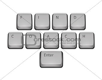 Phrase Find Coach on keyboard and enter key.