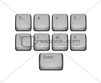 Phrase Save Time on keyboard and enter key.
