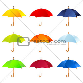 Set of umbrellas