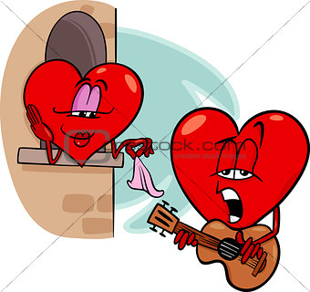 heart love song cartoon illustration
