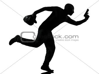 man thief criminal running silhouette