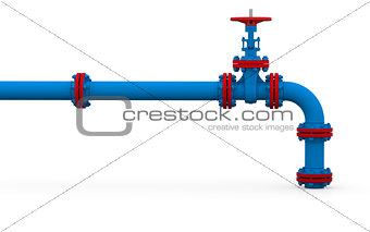 Blue pipe and valve