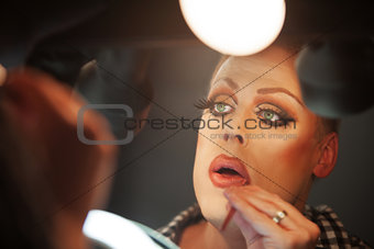 Close Up of Man with Makeup