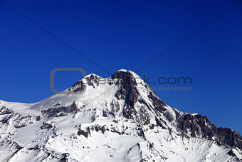 Top of Mount Kazbek at nice winter day