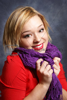 Beautiful Woman and Her Scarf