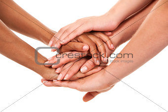 group of hands