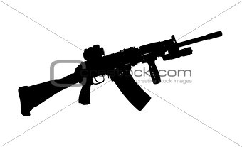 Black silhouette of a kalashnikov AK-47