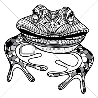 Frog animal head symbol for mascot or emblem design vector illustration for t-shirt