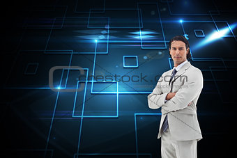 Composite image of office worker posing with the arms crossed