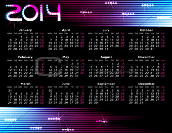 2014 year calendar.
