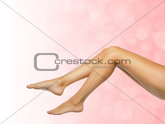 female legs on spa background